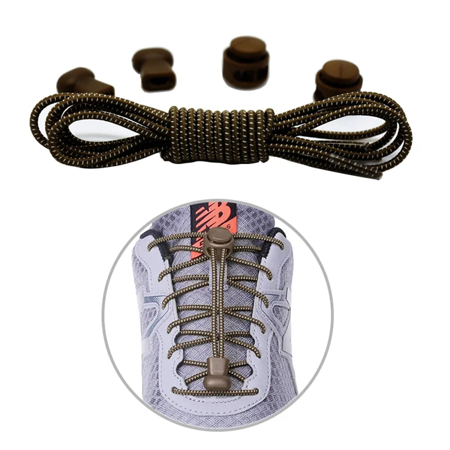 Шнурки без завязок эластичные шнурки для шнурков - Цвет: Coffee