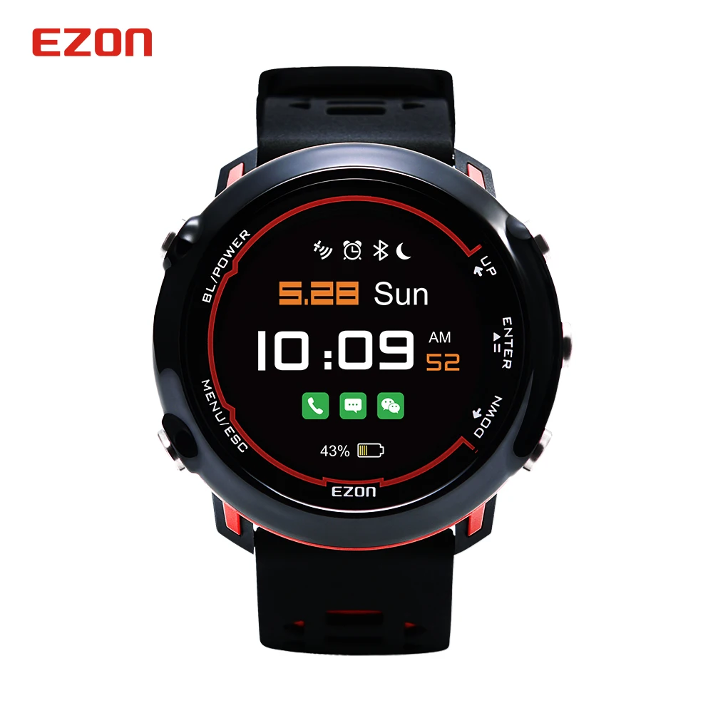 2018 Newest Arrival Smart Bluetooth GPS Men Sport Watch Optical Heart Rate Monitor Message/Call Reminder HD Screen Digital Watch