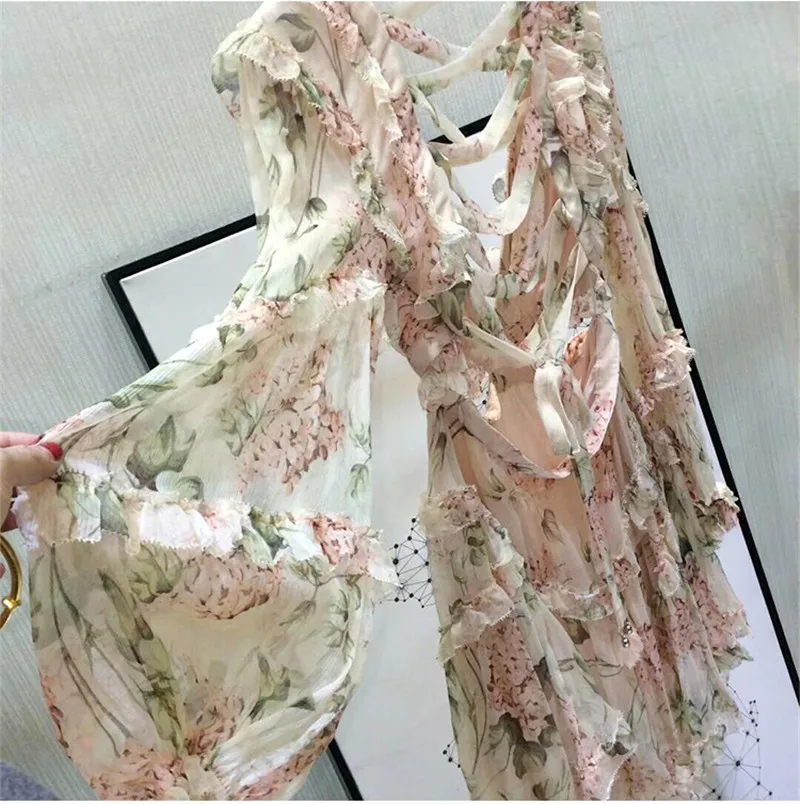 Spring Summer Sexy Chiffon Dress 2019 Long Sleeve Ruffle Red Backless Hollow Out Mini Dress For Women (8)