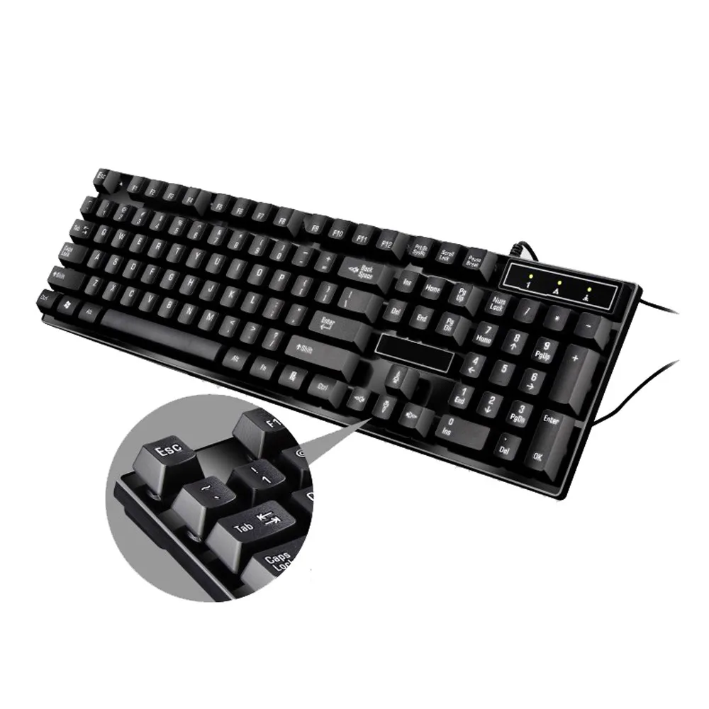 Проводная usb-клавиатура VOBERRY, прочная Высококачественная игровая эргономичная Механическая водостойкая металлическая клавиатура 104 клавиш для ПК