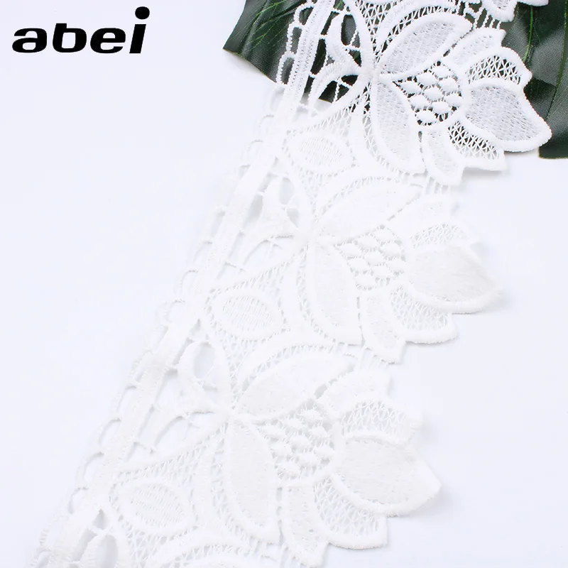 

1yard 10.5cm width Water Soluble White Flower Lace DIY Sewing Dress Accessories Sofa Edge Wrapping Ribbon