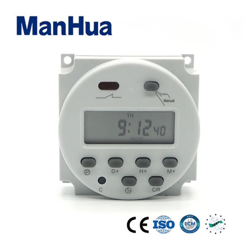 

ManHua 12VDC Electronical Programmable Automatic Cyclic 16A LCD MT101 Digital Timer Switch