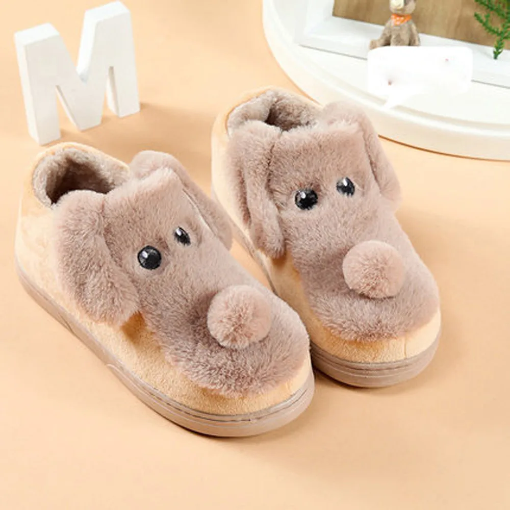 

Winter Men's Shoes Non-Slip Round Toe Indoor Home Warm Plush Slippers Thick Fur Slides Cartoon Monkey Peas Shoes Drop shipping c