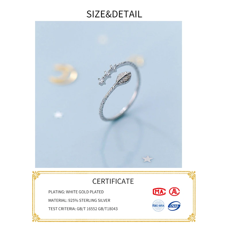 INZATT, настоящее 925 пробы, Серебряное растительное кольцо с листьями, циркониевое кольцо для очаровательных женщин, хорошее ювелирное изделие, модные, аксессуары, подарок