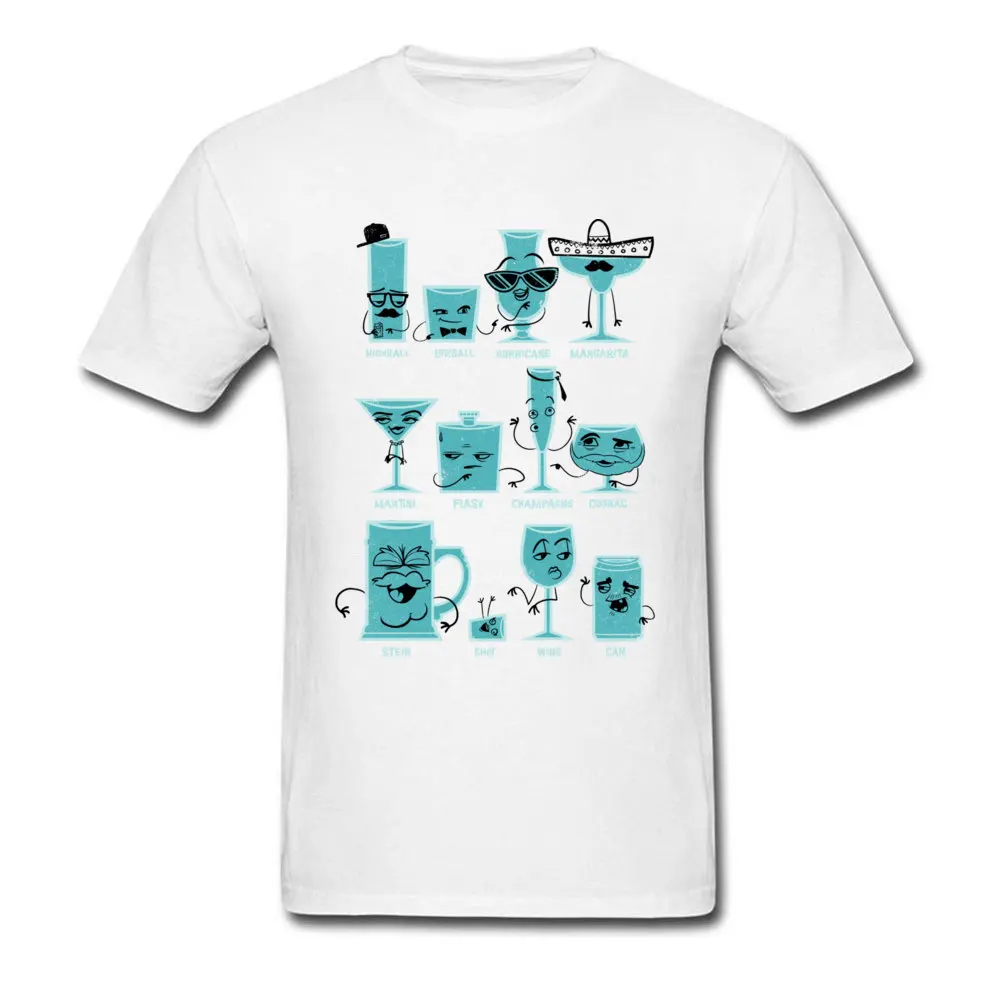 Field Guide to Alcoholic Drinkware Classic Short Sleeve Custom T Shirts Cotton Crew Neck Boy T Shirt Tops T Shirt VALENTINE DAY Field Guide to Alcoholic Drinkware white