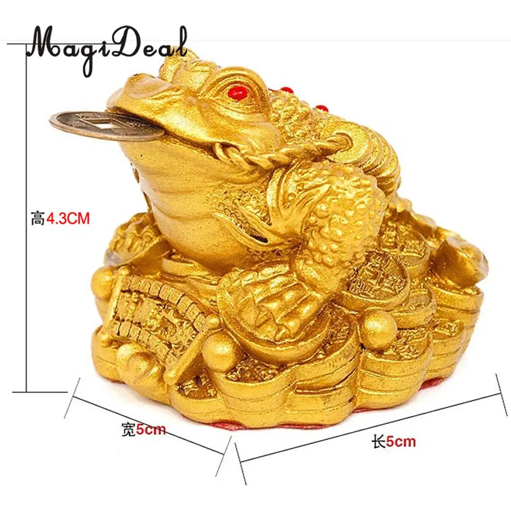 MagiDeal Feng Shui Money Lucky Fortune Oriental Chinese Wealth Frog Toad Coin for Home Office Shop Decor Novelty Gift Kids Toy