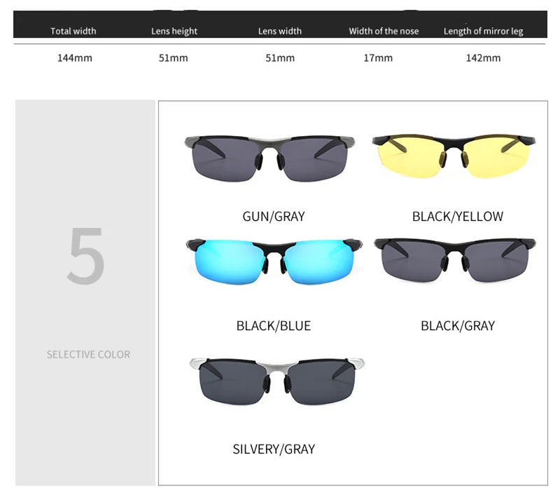 2019 new polarized men's sunglasses UV400 square frame fashion ladies sunglasses brand design sports glasses driving sunglasses (2)