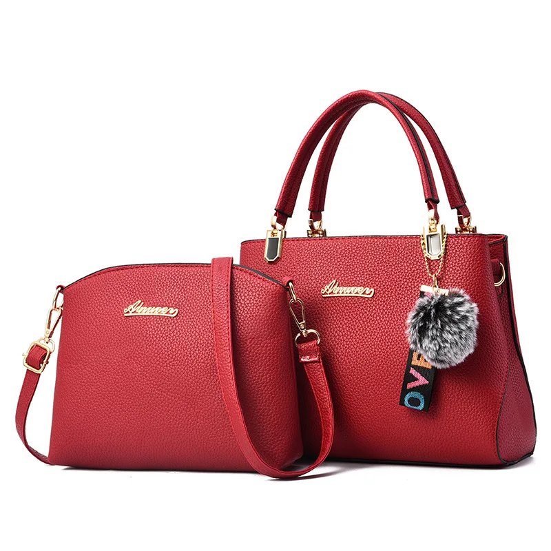 

Women Pu leather Handbags luxury Composite Bag Fashion Ladies Tote Bags bolsas feminina Solid Color Top-Handle Shoulder Bag