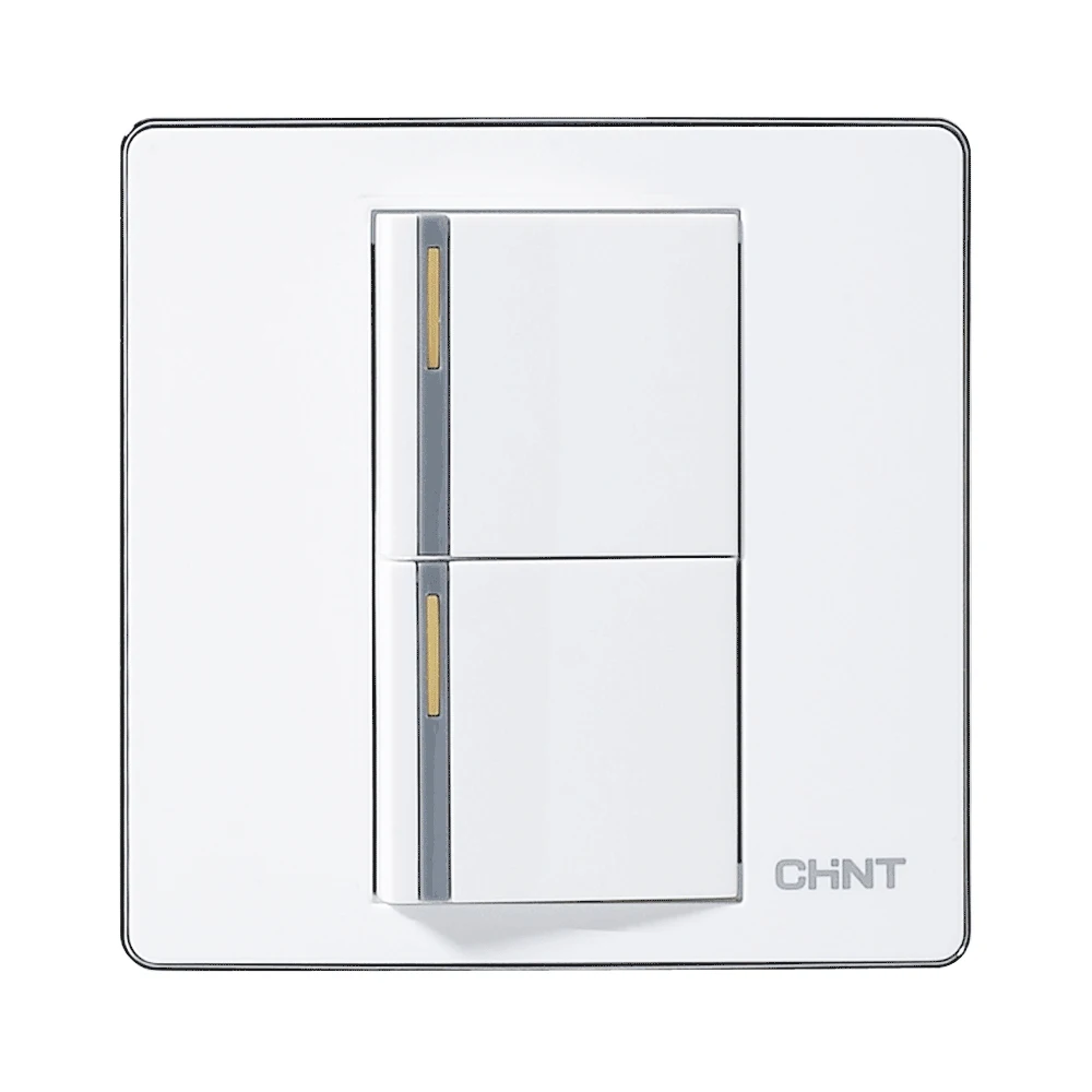 Chint Wall Switches 120 Type Electrical Light Switches New9e 86 Type Panel Two Gang Two Way