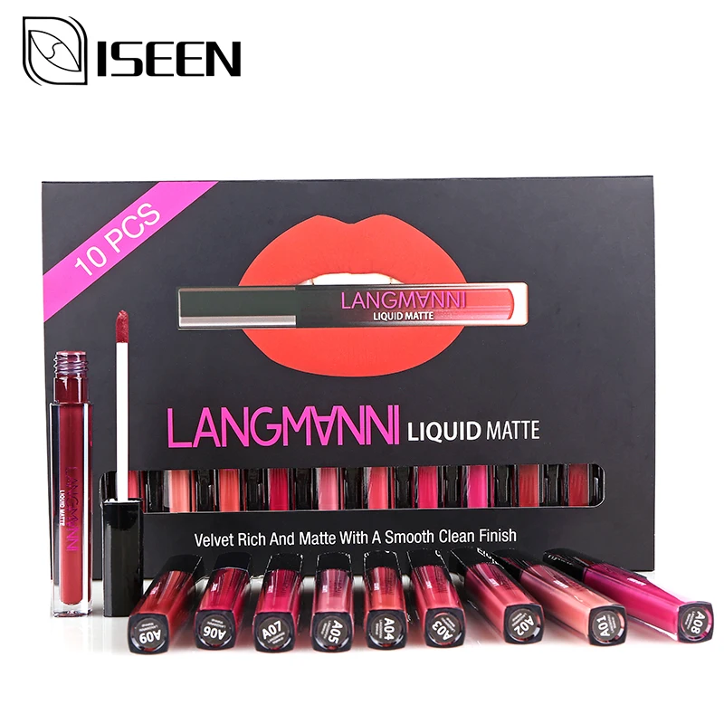 

Maquiage 10pcs/Lot Matte Lipstick Waterproof Long-Lasting Velvet Lipstick Set Nutritious Nude Red Makeup Set Brand Beauty Set