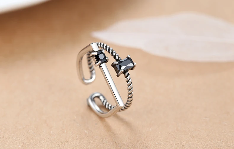 Богемное панк Настоящее 925 пробы, серебряное многослойное циркониевое кольцо для женщин, массивные ювелирные изделия, обручальное кольцо на большой палец, вечерние, подарок