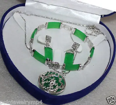 

Jewelry Green STONE Bracelet Lucky Dragon Pendant Earring Set >> watch wholesale Quartz stone CZ crystal