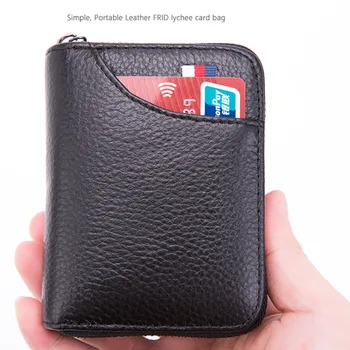 

Genuine Leather wallet for holding woman RFID 12 card holders zipper wallet Wallet for woman portportemonee vruwe