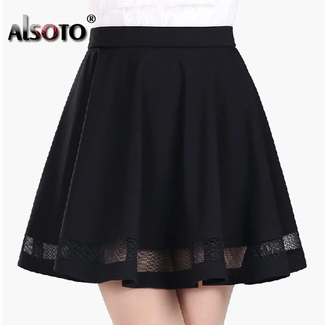 Fashion Grid Design women skirt elastic faldas ladies midi skirt Sexy