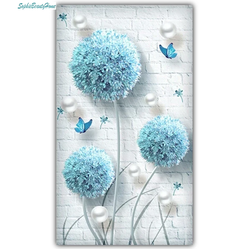 

Sophie beauty home Diy Diamond Blue Hydrangea Embroidered Crystal 5D Diamond Mosaic 3D Cross stitch Home Decoration Craft Gift