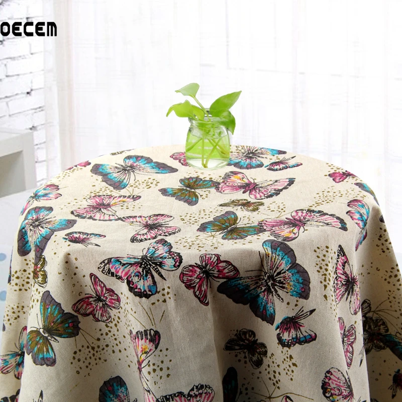 

Retro Butterfly Printed Natural Cotton Linen Fabric Patchwork Linen Fabric Tissus For Table Cloth Curtain Pillow OM90
