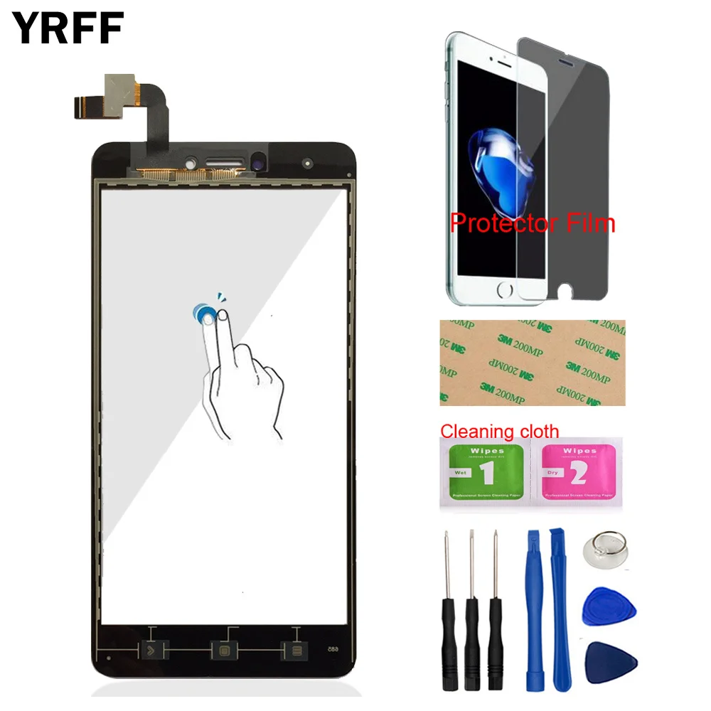 Mobile Touch Screen Digitizer Panel Glass For Xiaomi Redmi Note 4X Touch Screen Sensor Phone Front Glass Protector Film Adhesive