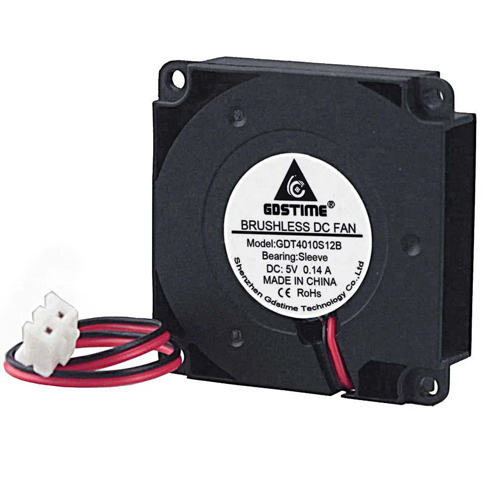 Discount 100PCS Gdstime 5V 40MM Blower Fan 4010 Blower for 3D Printer Accessories Fan 4mm 40x40x10mm Turbo Blower Fan 2