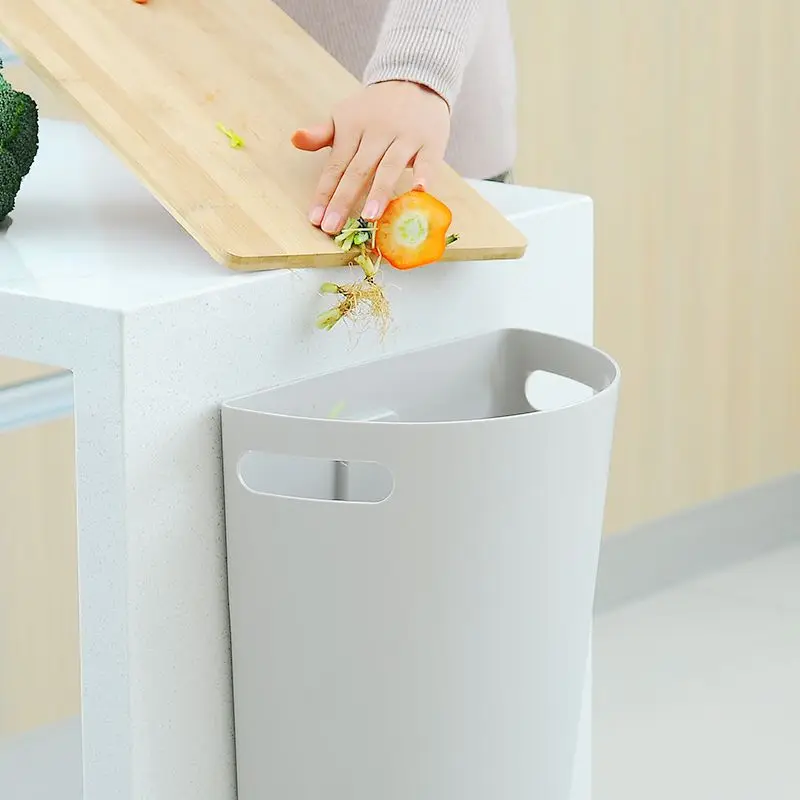 

New Kitchen Cabinet Door Hanging Wall Mounted semi-circle Trash Garbage Bin Can Rubbish Container