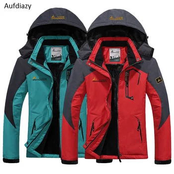 

Aufdiazy Women Winter Thick Fleece Waterproof Windproof Jacket Red Outdoor Sport Warm Coat Hiking Trekking Female Jackets JW014