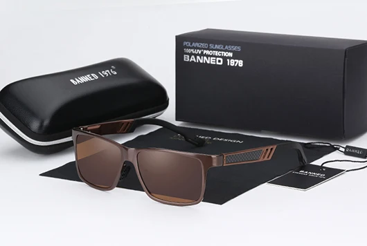 HD поляризованные солнцезащитные очки из алюминиево-магниевого сплава UV400 для мужчин и женщин для вождения Модные Винтажные Солнцезащитные очки oculos de sol с подарочной коробкой - Цвет линз: brown