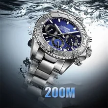 LOREO Auto Date automatic mechanical watch scratch resistent luminous waterproof calendar fashion men’s business watch O79