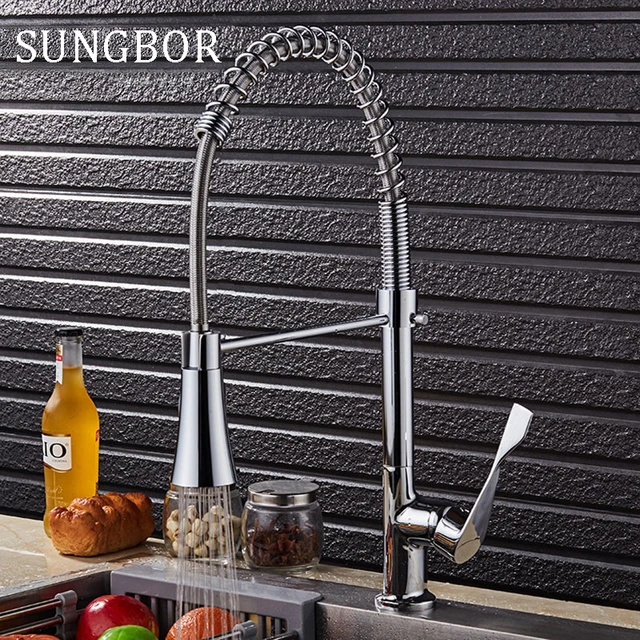 Best Offers Chrome Spring Pull Down Kitchen Faucet Dual Spouts 360 Swivel Handheld Shower Kitchen Mixer Crane Hot Cold 2 Outlet Spring Taps Best Offers Chrome Spring Pull Down Kitchen Faucet Dual Spouts 360 Swivel Handheld Shower Kitchen Mixer Crane Hot Cold 2 Outlet Spring Taps