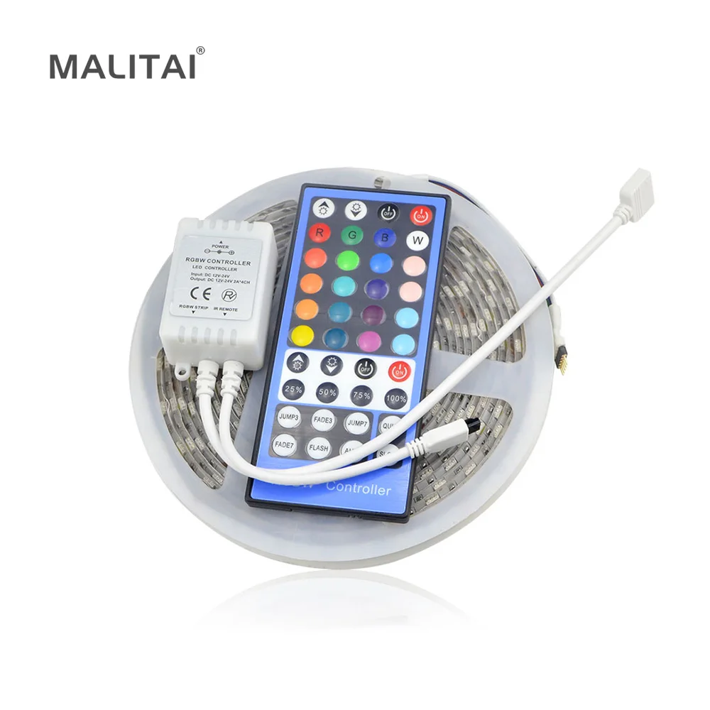 

Waterproof IP20 / IP65 RGBW (RGB+White) RGBWW 12V 5M 5050 LED Strip light 300 LEDs Ribbon lamp Tape + 40 Keys Remote Controller