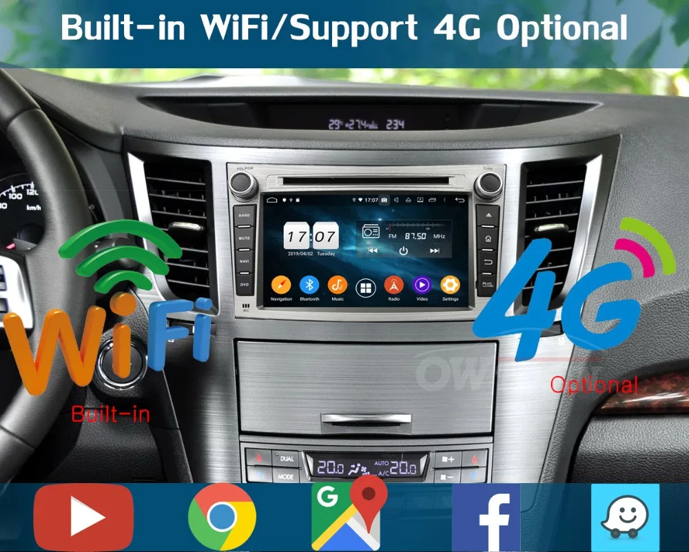 Cheap 7" IPS 1920*1080 8Core 4G RAM+64G ROM Android 9.0 Car DVD Player For Subaru Legacy Outback 2009-2014 DSP Radio GPS Parrot BT 9
