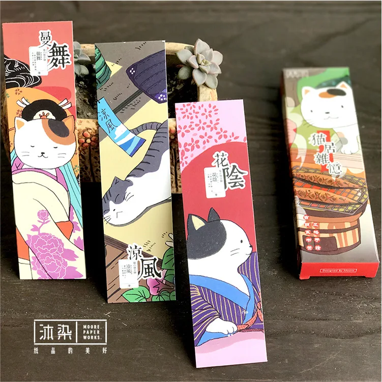 30 шт./компл. Kawaii Cat's жизнь Бумага Закладка для книги книга держатель карты Сообщения Рекламные Подарочные канцелярские товары