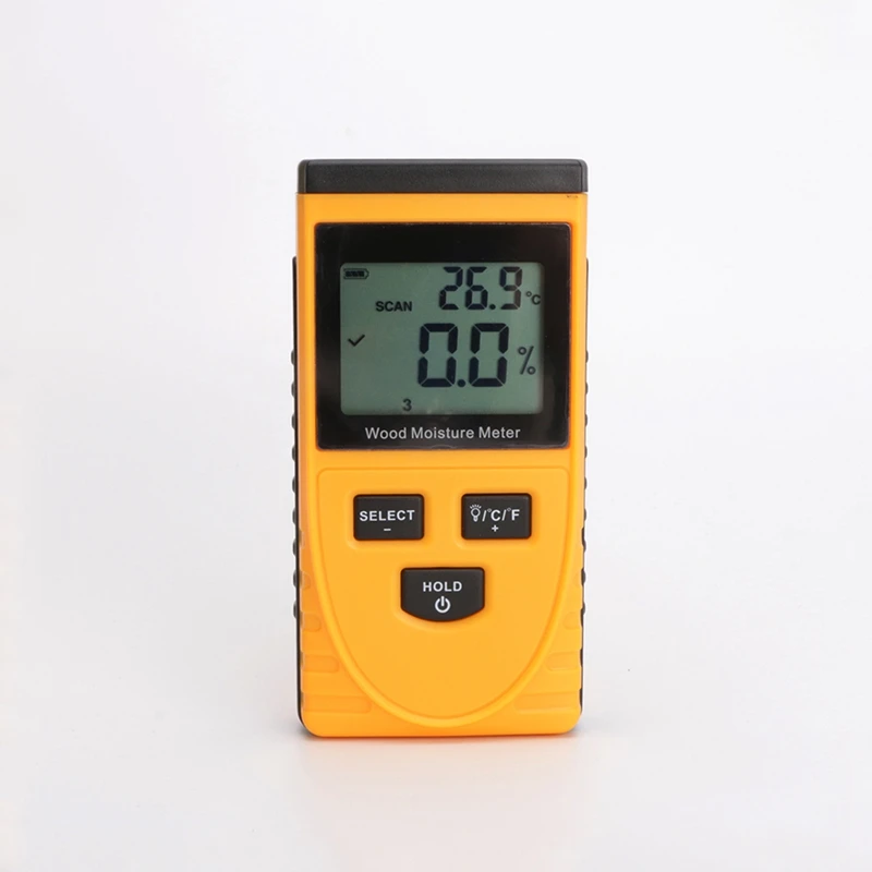 Цифровой индукционный измеритель влажности древесины 0~ 50% тестер влажности древесины 0-50C деревянный термометр гигрометр с ЖК-подсветкой