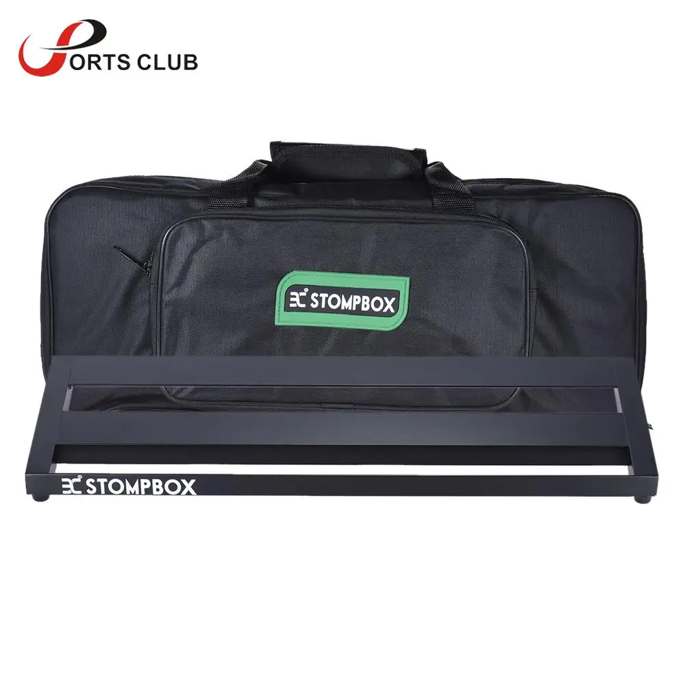 

Portable Guitar Effect Pedal Board Pedalboard Aluminum Alloy with Carrying Bag Case Box 2 Fastener Tapes Black