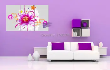 

Modern Abstract home decor Wall Art Picture for living room bedroom Canvas Art Print Blooming pink flower oil Painting on Canvas