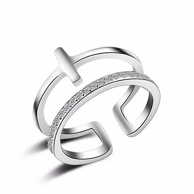YAAMELI New Hot Fashion Shiny CZ Open Rings for Women 925 Sterling Silver Wedding Engagement Party Jewelry Gift Free Shipping
