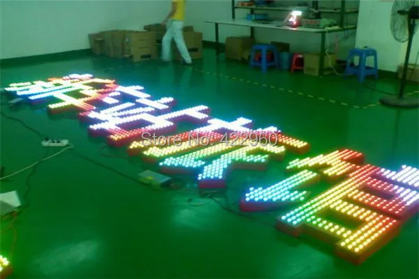 Заводская розничная продажа оцинкованная Пиксельная RGB буква точечная матричная