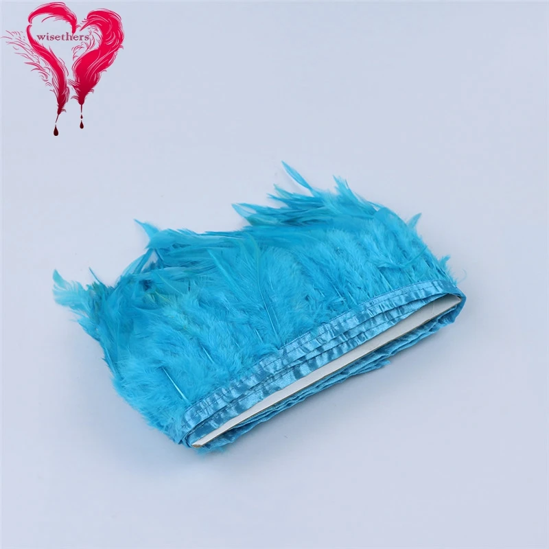 8 sky blue rooster saddle feather trims 3
