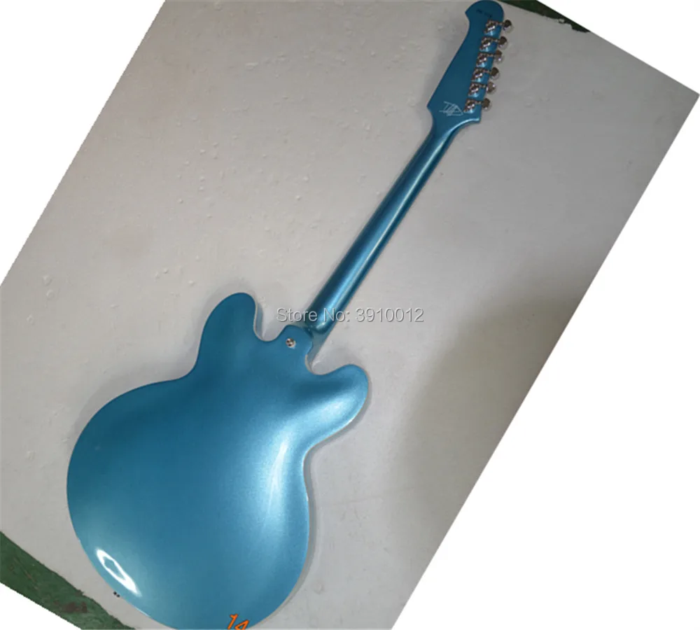 Top Selling high quality  blue metallic Electric Guitar DG335  Hollow Body rosewood fingerboard 