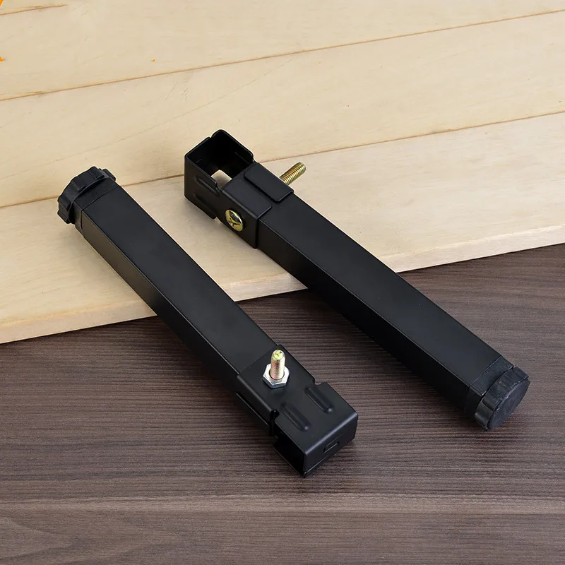  1pc 150mm-30mm Folding Furniture Legs Square Tube 3CM Hole Bed Foot Adjustment 2cm Clamping Bracket