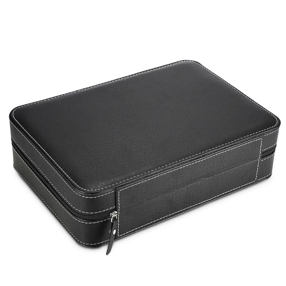 Special For Travel Sport Protect 10 Grids Mixed Grids PU Leather Wristwatch Box CaseZipper Travel Watch Jewelry Storage Bag Box 