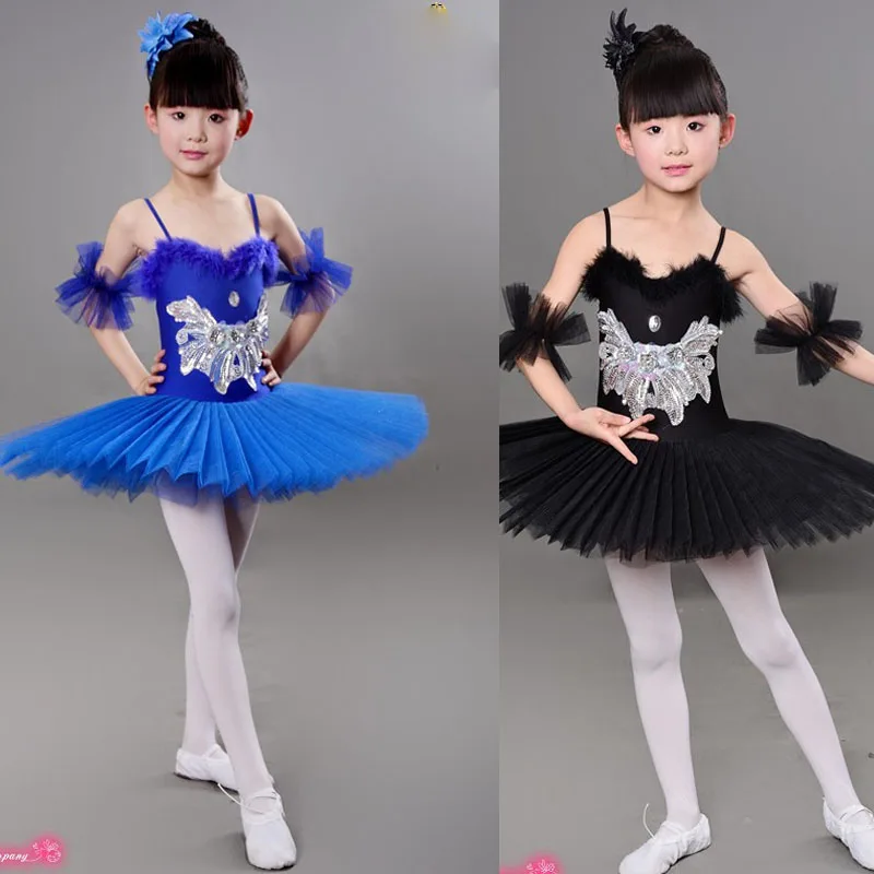 

Black Children's Ballet Tutu dance Dress costumes Swan Lake Ballet Costumes Kids Girls Stage wear Ballroom dancing Dress Outfits