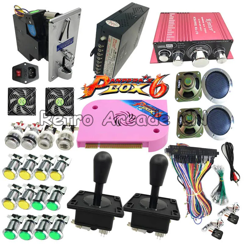 Полный Комплект Аркады с 3D Pandora Box 6 PCB 1300 в 1 плата Jamma жгут монета акцептор джойстик