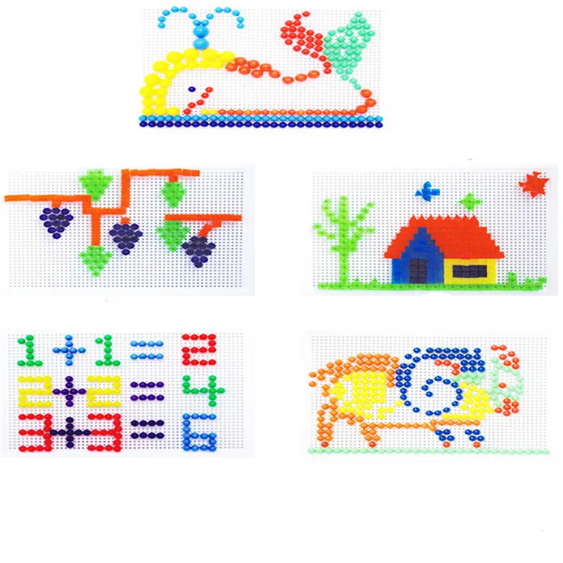 296pcs Mushroom Nails Puzzle Educational Pegboard Toy Letters Numbers Game with Storage For Kids Children  (8)