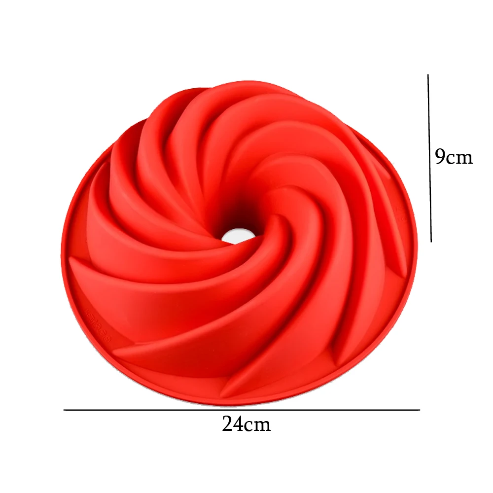 24x10 см большая спиральная форма пищевого силикона в комплекте форма для торта сковорода 3d рифленая форма для торта Форма для хлеба хлебобулочные жаропрочные Инструменты для выпечки