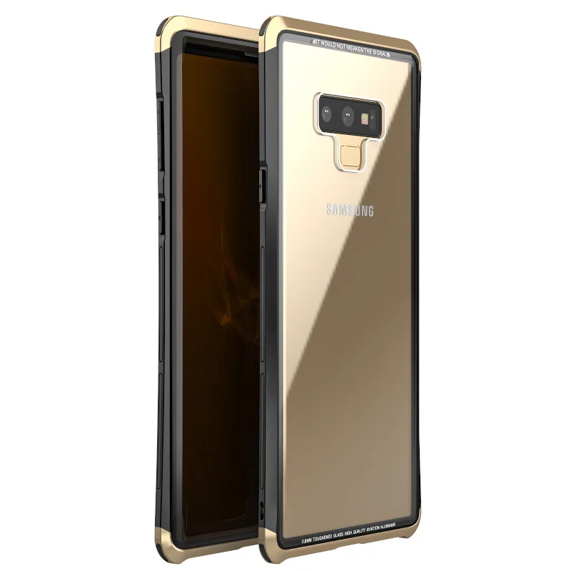LUPHIE тонкий жесткий чехол для samsung Note 9 модные босоножки из прозрачного закаленного Стекло+ PC+ металлическая крышка для samsung Galaxy Note9 S9 плюс