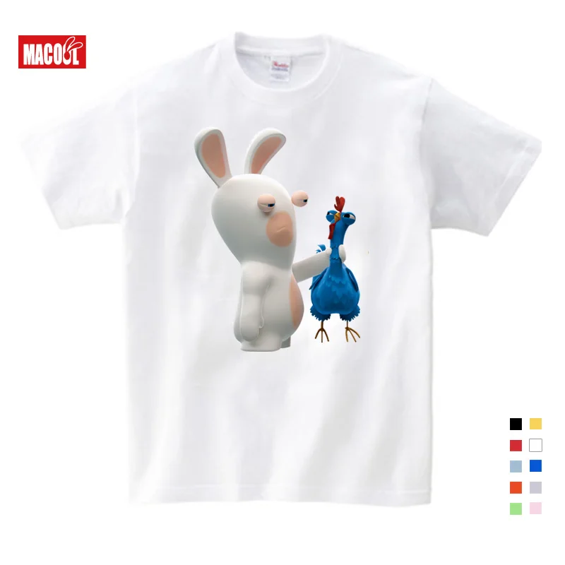 

Cartoon Child Crazy Rabbit Print T-shirt Boy Girl Rabbit Funny Child T-shirt Kids Children Round Neck Short Sleeve Tops Tee