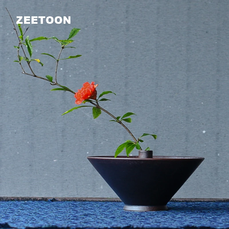 Zen Japanese Living Room Flower Pot Vase Ceramic Coarse Pottery