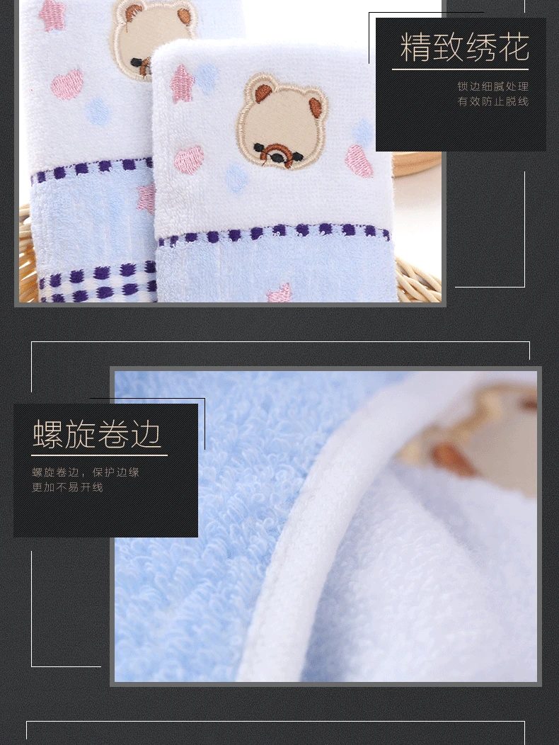 Новое Детское Хлопковое полотенце 25*50 см, детское полотенце для купания с мультяшным медведем, удобный тканевый носовой платок для кормления младенцев