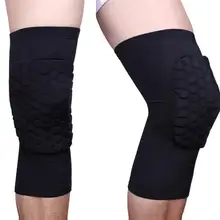 

1pc Sports Kneepad Breathable Men Sports Honeycomb Long Knee Support Pad Protector Sport Basketball Leg Sleeve Kneepad 2 Colors