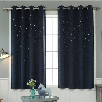 

Green Curtains Hollow Stars Solid Window Bedroom Kitchen Linen Curtain for Living Room Tulle White Sheer Fabrics Shade X370 #30