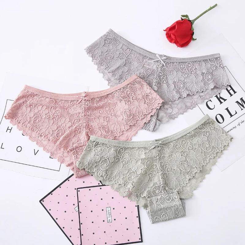 

Aofeiqike Women's Cotton Panties Female Lace Edge Breathable Briefs Sexy Underwear Women Cotton Crotch Lingerie Intimates
